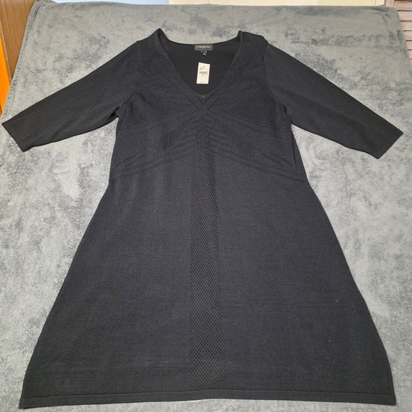 Lane Bryant Dresses & Skirts - Lane Bryant Dress Womens 22/24 Black Pointelle Knit NWT Three-Quarter Sleeve